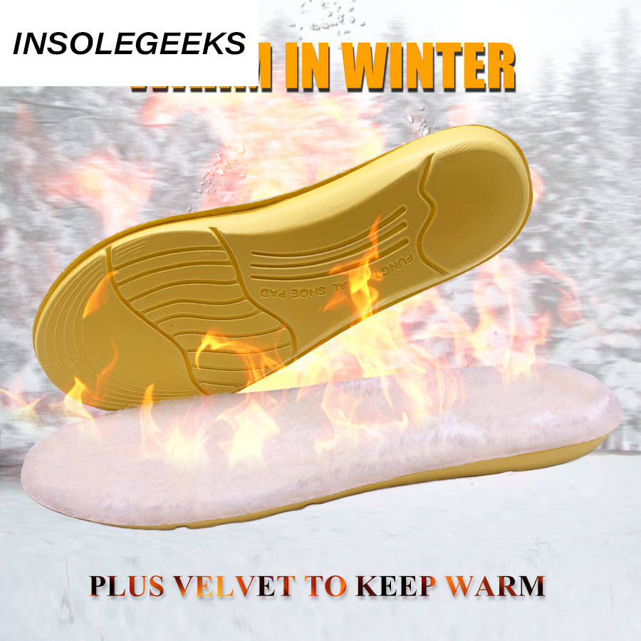 Winter Warm Heated Insoles Soles For Shoes Soft Thick Pad Warm Insoles Cashmere Thermal Insoles Snow Boots Fur Insoles Pads