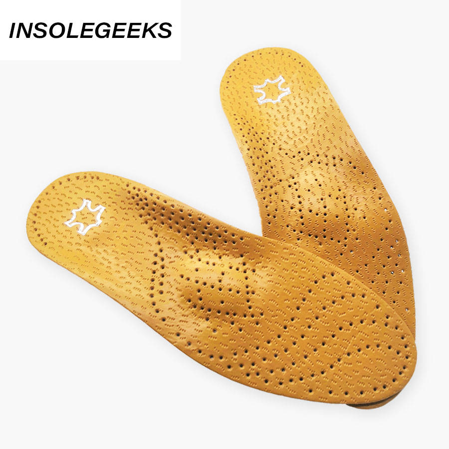 2 pairs Hot sales Leather orthotics Insole for Flat Foot Arch Support 25mm orthopedic Silicone Insoles men and women shoe pad