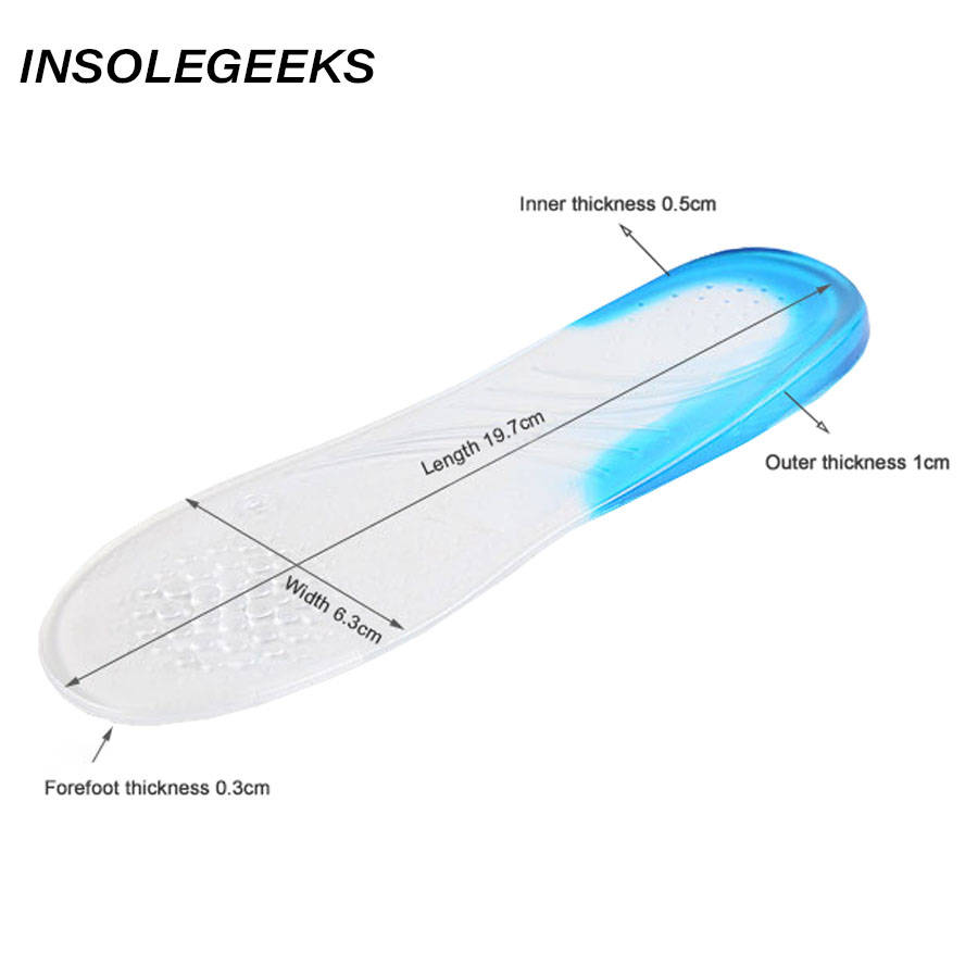 Silicone Anti-Slip Gel Soft Sport Shoe Insole pad positive o-leg orthopedic insole shock absorption massaging Insole