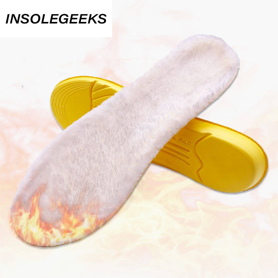 Warm Heated Insoles Soles For Shoes Winter Thick Pad Warm Insoles Cashmere Thermal Insoles Snow Boots Fur Insoles Pads