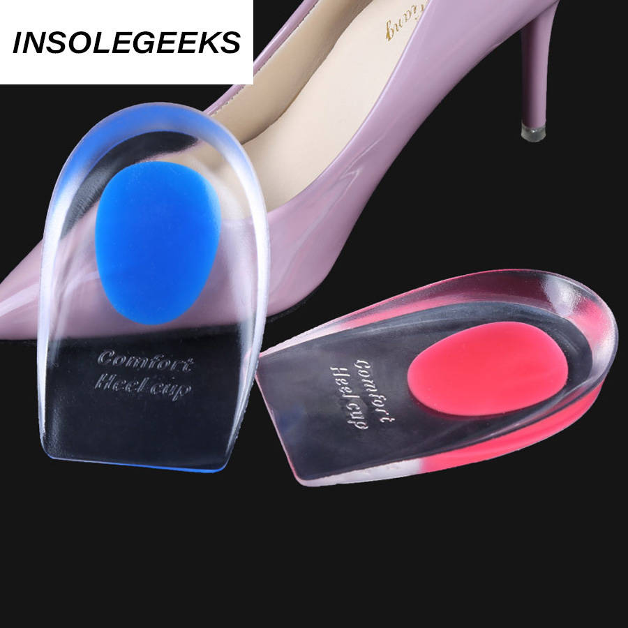 1 Pair Men Women Silicon Gel heel Cushion insoles soles relieve foot pain protectors Spur Support Shoe pad High Heel Inserts