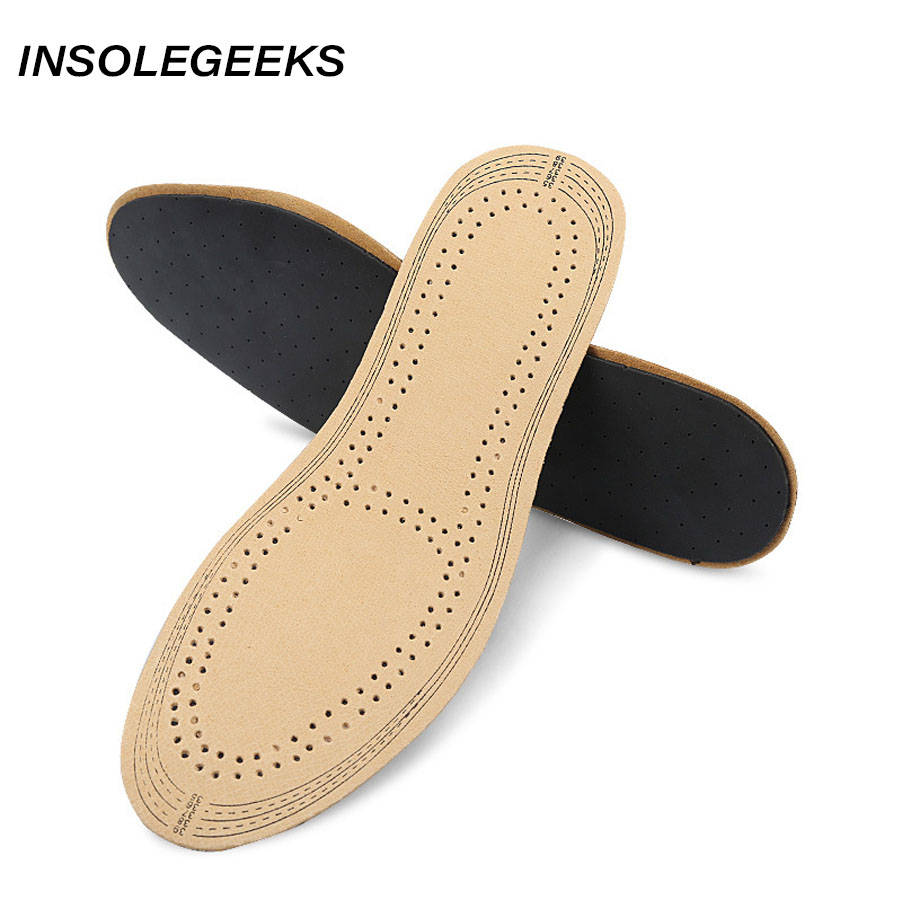 Ultra Thin Breathable Deodorant Leather Insoles Pigskin Instantly Absorb Sweat Replacement Inner Soles Shoes Insole Pads