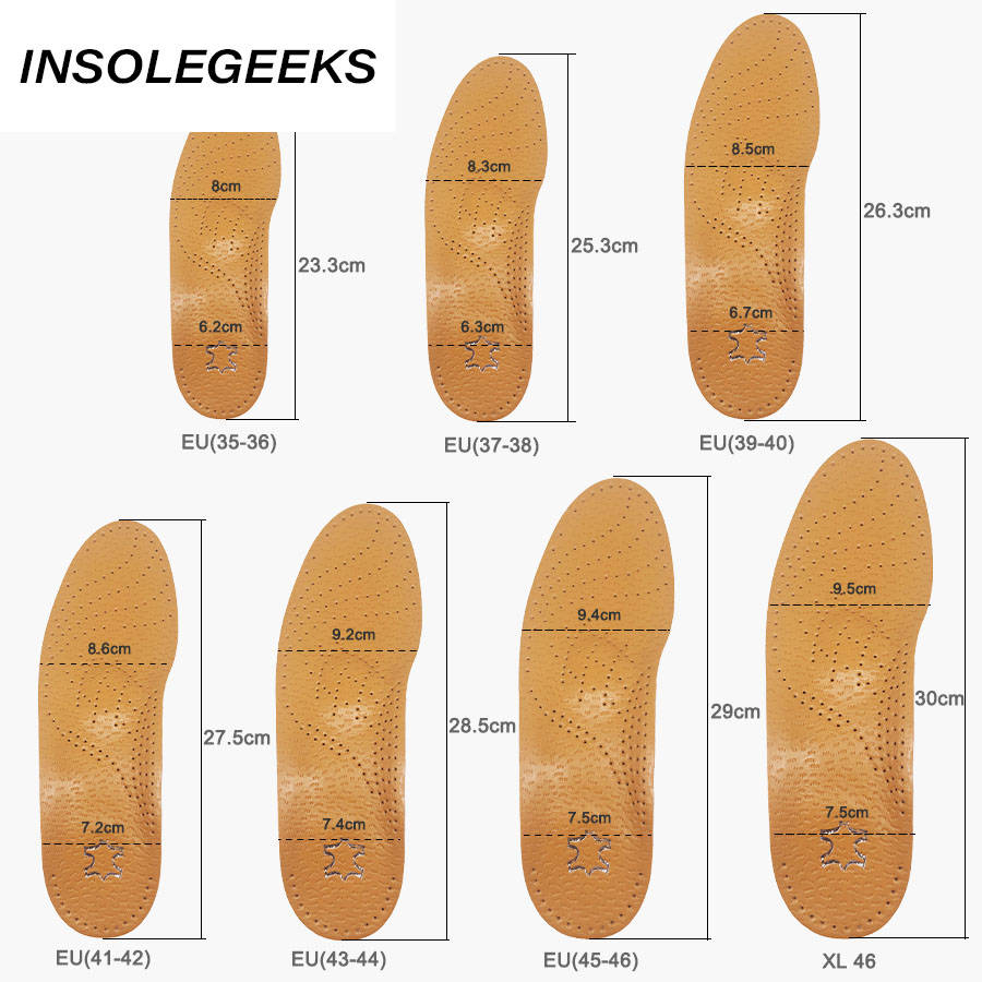 Leather orthotic insole for Flat Feet Arch Support orthopedic shoes sole Insoles for feet men women Children O/X Leg corrigibil