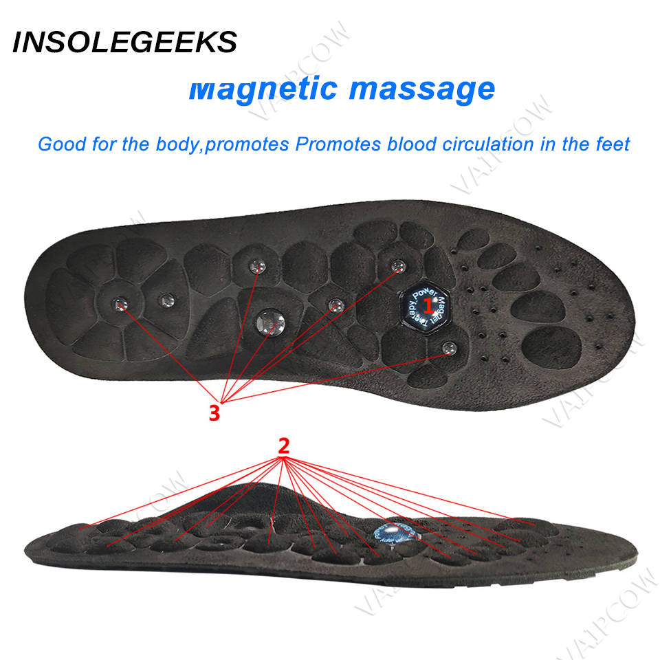 Premium Orthopedic Magnetic Therapy Insoles Arch Support Shoes Pads Magnet Soft Rubber Health Therapy Acupuncture Insoles