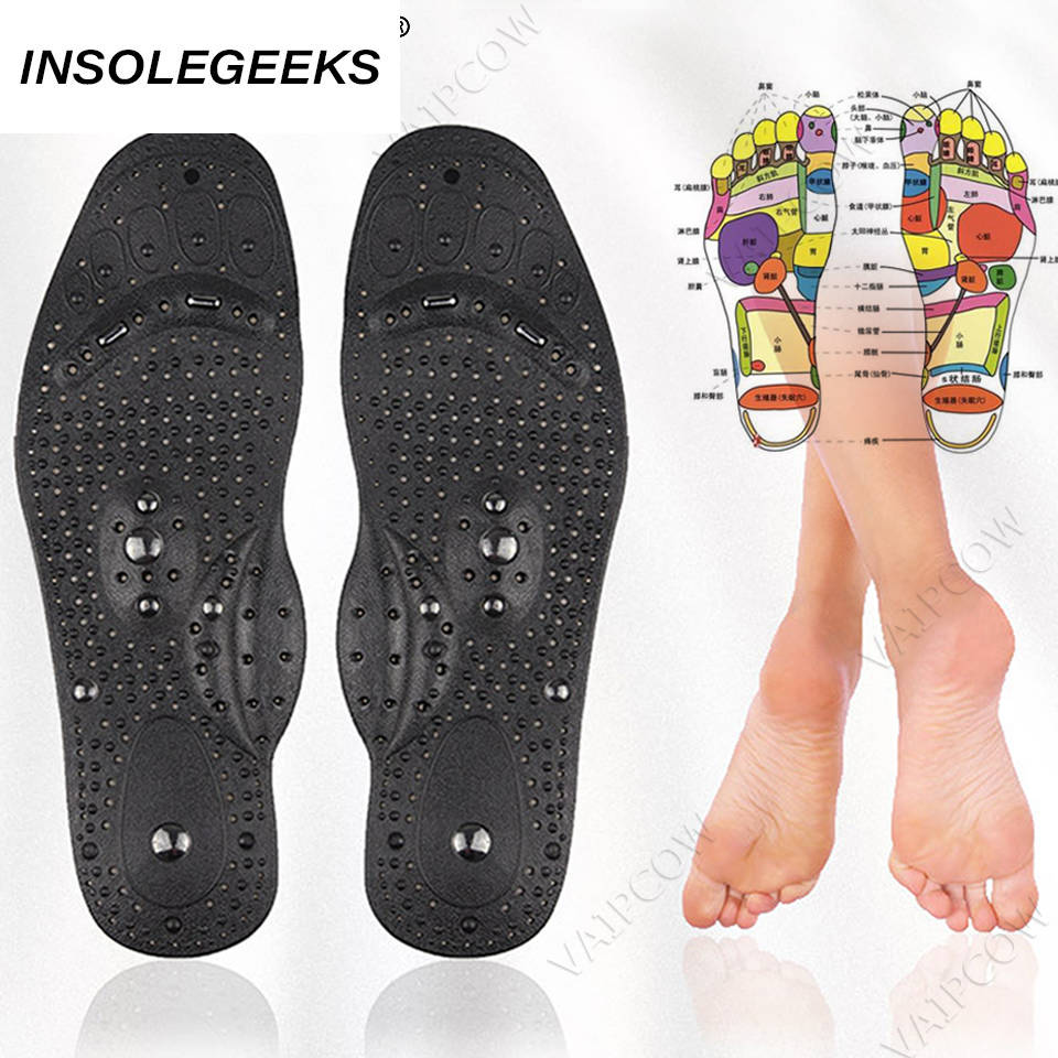 Silicone Gel Magnetic Therapy Insoles for Slimming Weight Loss Arch Support Shoes Pads for Men Women Massage Foot Care Sole