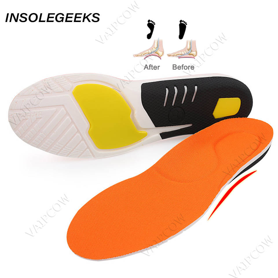 Orthotic Sport insoles orthopedic arch support Shock Absorption Running Stable Fixed heel Foot Pain Relief Inner Sole for Shoes