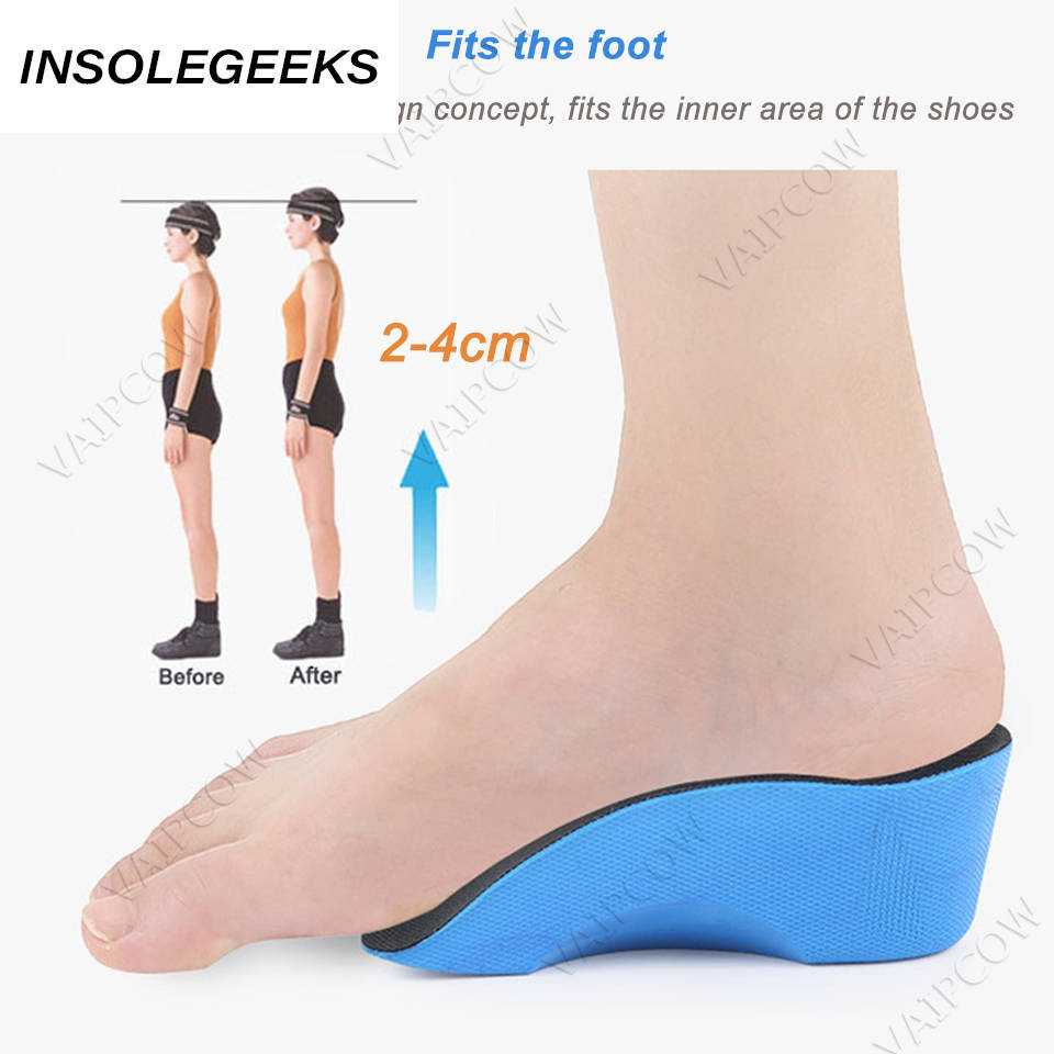 Unisex Height Increase Insole Elevator insoles 2/3/4cm Height Lift Shoe Heel Cushion Insert Taller Heel Pad Foot Pads